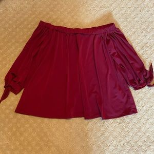 BP Off the Shoulder Crimson Top